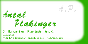 antal plakinger business card